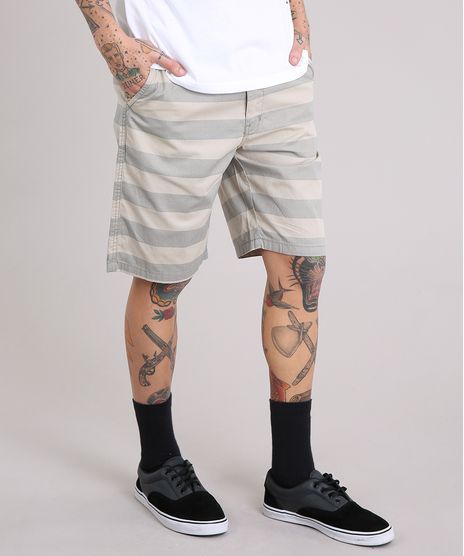Bermuda-Masculina-Listrada-com-Bolsos-Kaki-9108827-Kaki_1