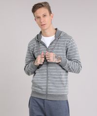 Blusao-Masculino-Listrado-Basico-em-Moletom-com-Capuz-Cinza-Mescla-8828958-Cinza_Mescla_1