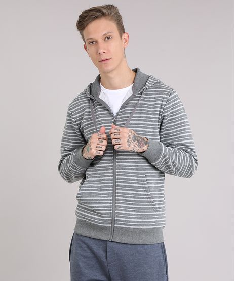 Blusao-Masculino-Listrado-Basico-em-Moletom-com-Capuz-Cinza-Mescla-8828958-Cinza_Mescla_1