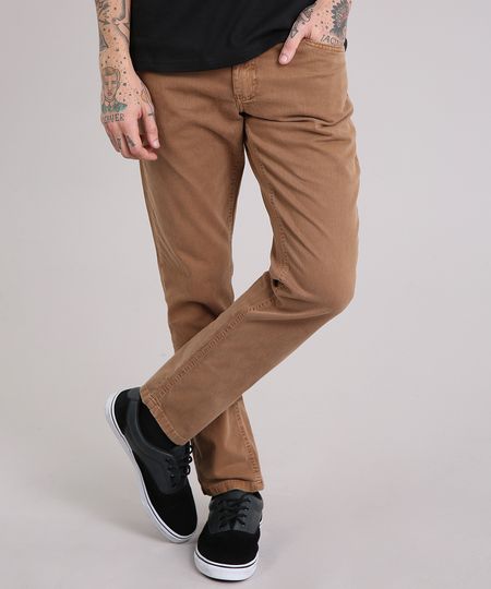 Calca-Masculina-Slim-em-Algodao---Sustentavel-Caramelo-9108165-Caramelo_1