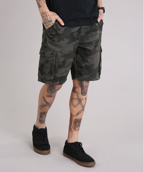 Bermuda-Masculina-Cargo-Estampada-Camuflada-Verde-Militar-9142839-Verde_Militar_1