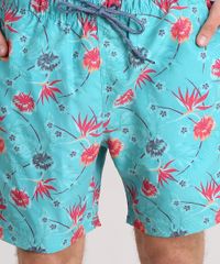 Bermuda-Masculina-Estampada-Floral-com-Bolsos-Verde-Agua-9134181-Verde_Agua_4