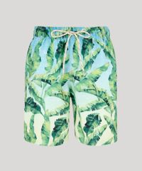 Bermuda-Masculina-Estampada-de-Folhagem-com-Bolsos-Verde-Claro-9134182-Verde_Claro_5