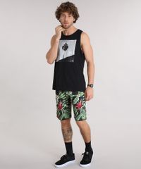 Bermuda-Surf-Masculina-Estampada-de-Folhagem-Preta-9158511-Preto_3