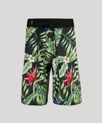 Bermuda-Surf-Masculina-Estampada-de-Folhagem-Preta-9158511-Preto_5