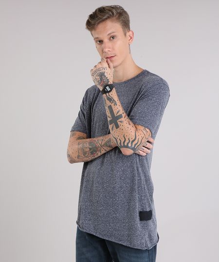 Camiseta-Masculina-Longa-Assimetrica-Manga-Curta-Gola-Careca-Cinza-Mescla-Escuro-9152167-Cinza_Mescla_Escuro_1 Camiseta-Masculina-Longa-Assimetrica-Manga-Curta-Gola-Careca-Cinza-Mescla-Escuro-9152167-Cinza_Mescla_Escuro_1