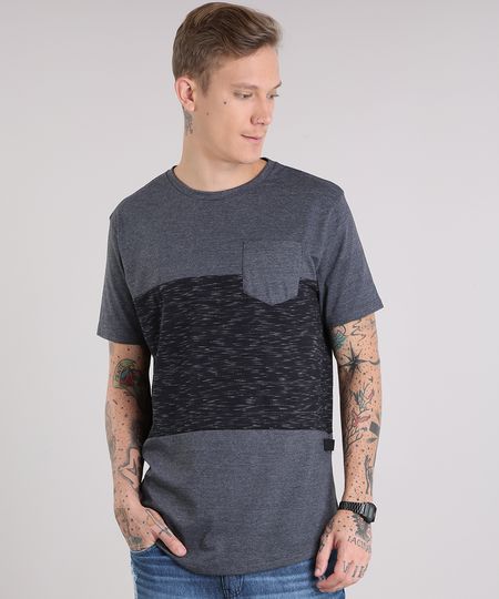 Camiseta-Masculina-Recortes-com-Bolso-Manga-Curta-Gola-Careca-Cinza-Mescla-Escuro-9147925-Cinza_Mescla_Escuro_1 Camiseta-Masculina-Recortes-com-Bolso-Manga-Curta-Gola-Careca-Cinza-Mescla-Escuro-9147925-Cinza_Mescla_Escuro_1