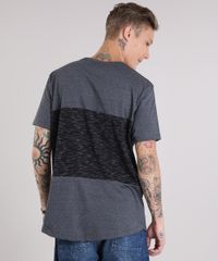 Camiseta-Masculina-Recortes-com-Bolso-Manga-Curta-Gola-Careca-Cinza-Mescla-Escuro-9147925-Cinza_Mescla_Escuro_2