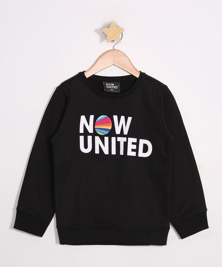 Moletom Now United Infantil Preto Moletom Now United Infantil Preto