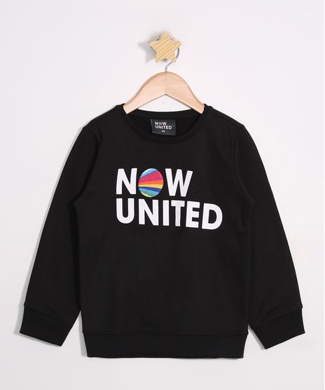 Moletom Now United Infantil Preto
