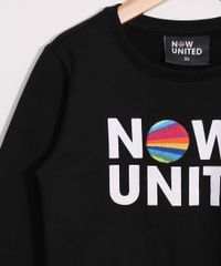Moletom Now United Infantil Preto Detalhes