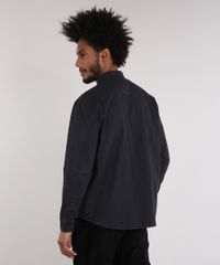 Camisa-de-Sarja-Masculina-LAB-com-Bolsos-Preta-9216448-Preto_2