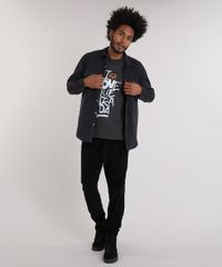 Camisa-de-Sarja-Masculina-LAB-com-Bolsos-Preta-9216448-Preto_3