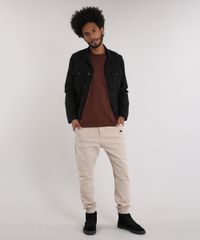 Calca-de-Sarja-Masculina-LAB-Slim-Jogger-Kaki-9203957-Kaki_3