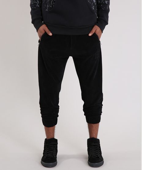 Calca-Masculina-Jogger-LAB-em-Veludo-Cotele-Preta-9216983-Preto_1