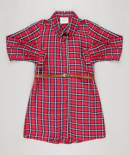 Vestido-Chemise-Xadrez-Manga-Longa-com-Cinto-Vermelha-9170669-Vermelho_1 Vestido-Chemise-Xadrez-Manga-Longa-com-Cinto-Vermelha-9170669-Vermelho_1
