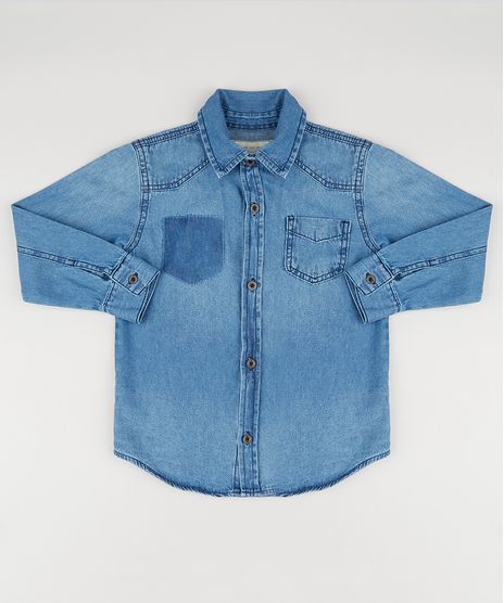 Camisa-Jeans-Infantil-Manga-Longa-com-Bolso-Azul-Escuro-9180388-Azul_Escuro_1