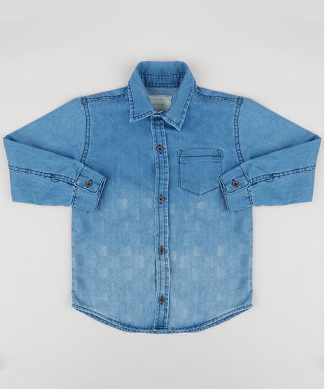 Camisa-Jeans-Infantil-Manga-Longa-com-Bolso-Azul-Medio-9180389-Azul_Medio_1