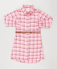 Vestido-Chemise-Xadrez-Manga-Longa-com-Cinto-Rosa-9170670-Rosa_1