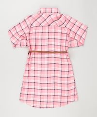 Vestido-Chemise-Xadrez-Manga-Longa-com-Cinto-Rosa-9170670-Rosa_2
