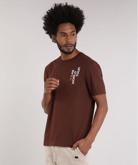 Camiseta-Masculina-LAB-World-Tour-Manga-Curta-Gola-Careca-Marrom-9170183-Marrom_1