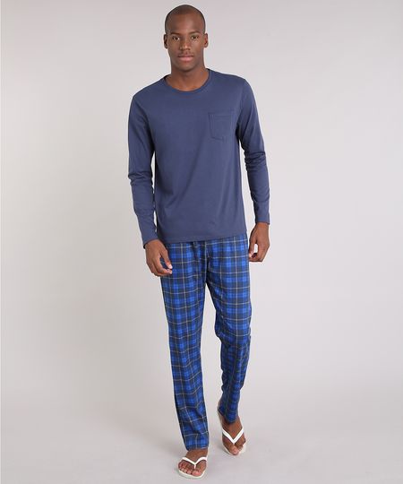 Pijama-Masculino-Xadrez-Manga-Longa-Azul-Marinho-9181194-Azul_Marinho_1 Pijama-Masculino-Xadrez-Manga-Longa-Azul-Marinho-9181194-Azul_Marinho_1