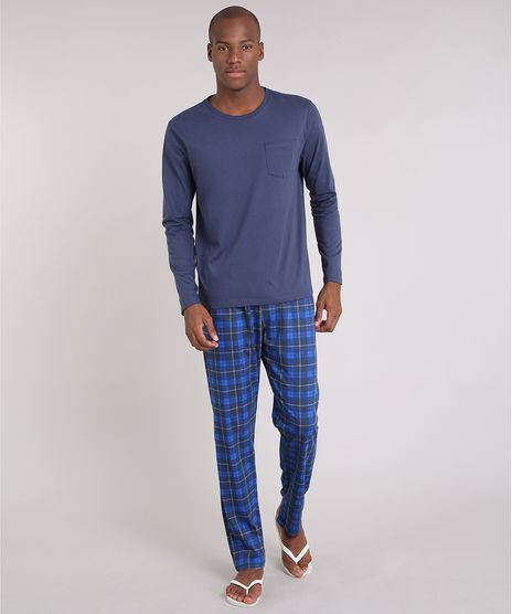 Pijama-Masculino-Xadrez-Manga-Longa-Azul-Marinho-9181194-Azul_Marinho_1