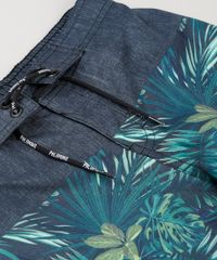 Bermuda-Surf-Infantil-com-Estampa-de-Folhagens-e-Cordao-Azul-9231758-Azul_3