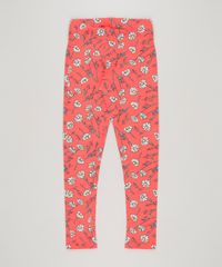 Calca-Legging-Infantil-Estampada-Floral-em-Algodao---Sustentavel-Coral-9222731-Coral_2