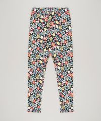 Calca-Legging-Infantil-Estampada-Floral-em-Algodao---Sustentavel-Azul-Marinho-9222730-Azul_Marinho_2
