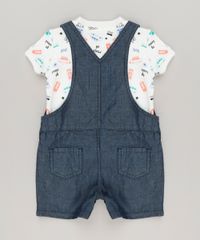 Conjunto-Infantil-de-Body-Estampado-Manga-Curta-Off-White---Jardineira-Jeans-em-Algodao---Sustentavel-Azul-Escuro-8986212-Azul_Escuro_2