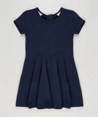 Vestido-Infantil-em-Jacquard-com-Recorte-Manga-Curta-Azul-Marinho-9225846-Azul_Marinho_1