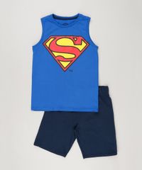 Conjunto-Infantil-de-Regata-Azul-Royal---Bermuda-Super-Homem-em-Moletom-de-Algodao---Sustentavel-Azul-Marinho-9223005-Azul_Marinho_1