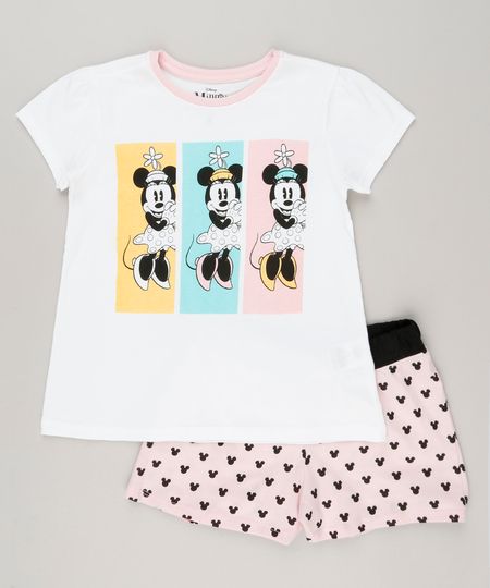 Pijama-Infantil-Minnie-Manga-Curta-em-Algodao---Sustentavel-Off-White-9132985-Off_White_1