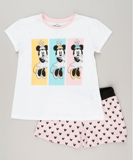 Pijama-Infantil-Minnie-Manga-Curta-em-Algodao---Sustentavel-Off-White-9132985-Off_White_1