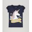 Blusa-Infantil-Unicornio-com-Glitter-Manga-Curta-Decote-Redondo-em-Algodao---Sustentavel-Azul-Marinho-9107643-Azul_Marinho_1