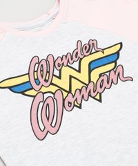 Pijama-Infantil-Mulher-Maravilha-com-Glitter-Manga-Curta-Cinza-Mescla-Claro-9133015-Cinza_Mescla_Claro_3