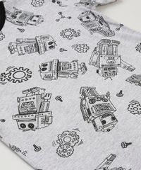 Pijama-Infantil-Estampado-de-Robo-Manga-Curta-Cinza-Mescla-9133493-Cinza_Mescla_3