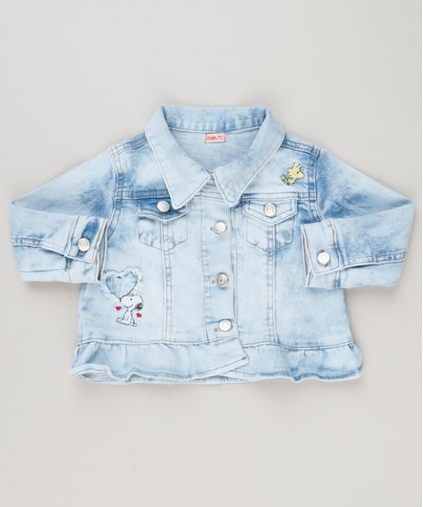 Jaqueta-Jeans-Infantil-com-Bordado-do-Snoopy-e-Babado-Manga-Longa-Azul-Claro-9183199-Azul_Claro_1