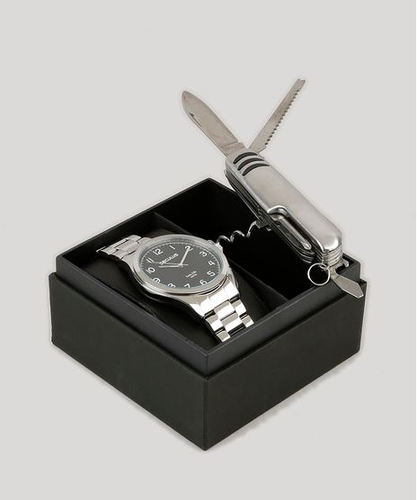 Kit-de-Relogio-Analogico-Seculus-Masculino---Canivete---28920G0SVNA1K-Prateado-9252317-Prateado_1