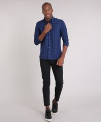 Camisa-Masculina-Comfort-Xadrez-Manga-Longa-Azul-Marinho-9049893-Azul_Marinho_3