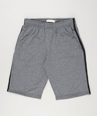 Bermuda-Infantil-Esportiva-com-Faixas-Laterais-Cinza-Mescla-Escuro-9156592-Cinza_Mescla_Escuro_1