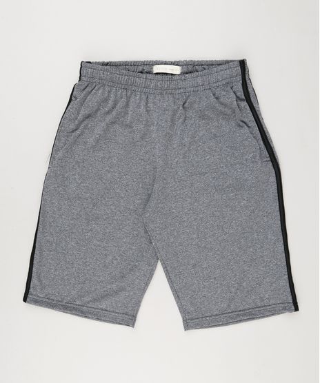 Bermuda-Infantil-Esportiva-com-Faixas-Laterais-Cinza-Mescla-Escuro-9156592-Cinza_Mescla_Escuro_1