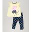 Conjunto-Infantil-de-Blusa-Peppa-Pig-Manga-Curta-Amarela---Calca-Legging-Estampada-de-Poa-em-Algodao---Sustentavel-Azul-Marinho-9079360-Azul_Marinho_1