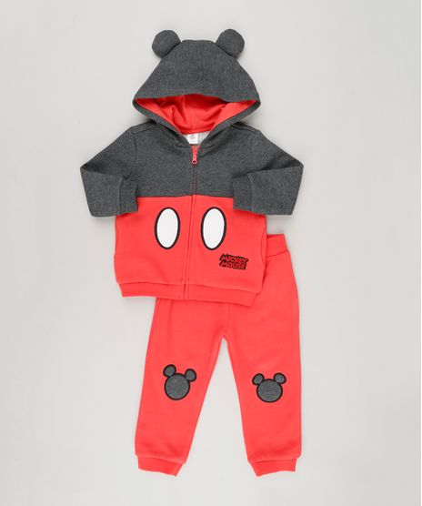 Conjunto-Infantil-de-Blusao-Mickey-Mouse-com-Orelhinhas---Calca-em-Moletom-Vermelho-8960237-Vermelho_1