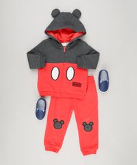 Conjunto-Infantil-de-Blusao-Mickey-Mouse-com-Orelhinhas---Calca-em-Moletom-Vermelho-8960237-Vermelho_3