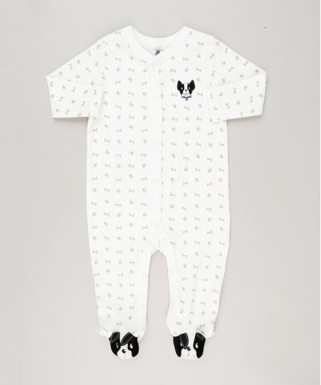 Macacao-Infantil-Cachorro-com-Estampa-de-Patinhas-e-Ossinhos-Manga-Longa-em-Algodao---Sustentavel-Off-White-8941294-Off_White_1
