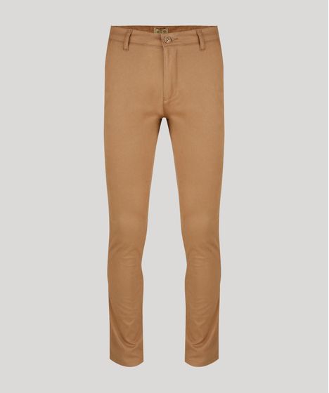 calça slim marrom