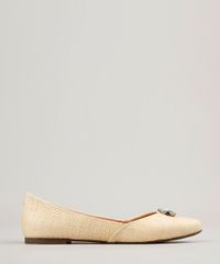 Sapatilha-Feminina-Bico-Fino-Via-Uno-Texturizada-com-Pedraria-Bege-Claro-9246422-Bege_Claro_1