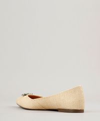 Sapatilha-Feminina-Bico-Fino-Via-Uno-Texturizada-com-Pedraria-Bege-Claro-9246422-Bege_Claro_3